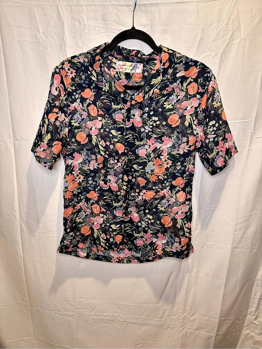 Abercrombie & Fitch Floral Blouse in Blue & Pink Size Medium